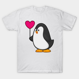 Penguin with Heart Balloon T-Shirt